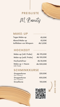 Preisliste Make-Up und Co.