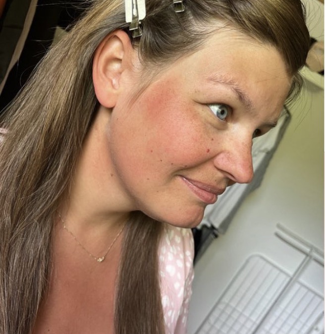 Dieselbe Braut vor dem Styling